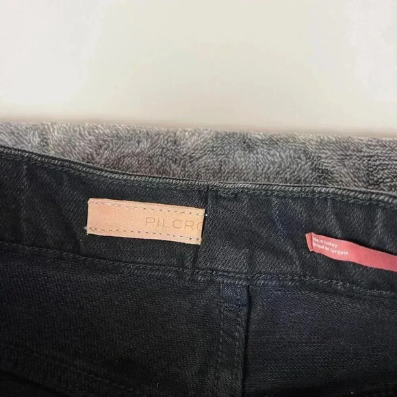 Anthropologie PILCRO Split Hem High-Rise Women's Black Jeans Straight 30X33 NWT - Picture 5 of 14